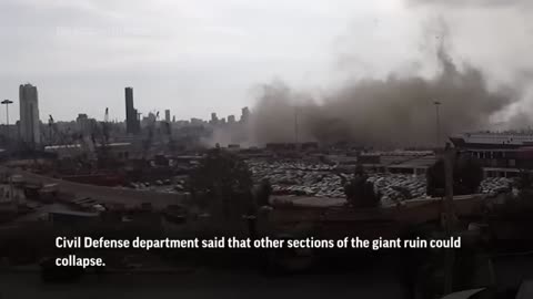 Beirut's grain silos partly collapses after fire