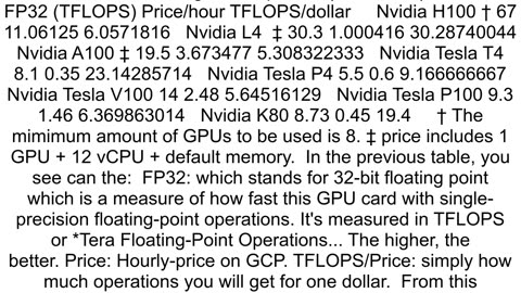 Which GPU should I use on Google Cloud Platform GCP