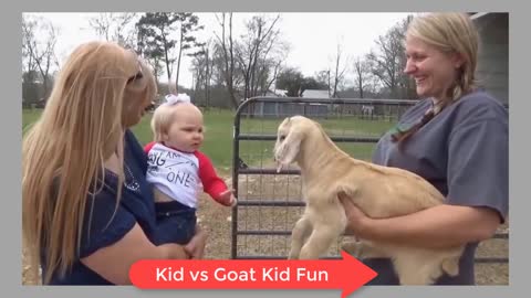 Cute Kid | and Goat kid | making fun in farm