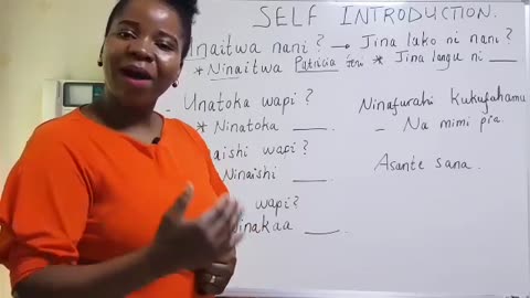 HOW TO INTRODUCE YOURSELF IN SWAHILI..BEGINNERS LEVEL..LESSON#3