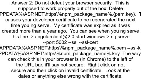 Angular default app ng serve privacy error in Chrome NETERR_CERT_AUTHORITY_INVALID