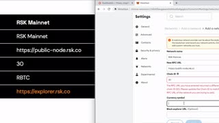 METAMASK RSK MAINNET SETTING