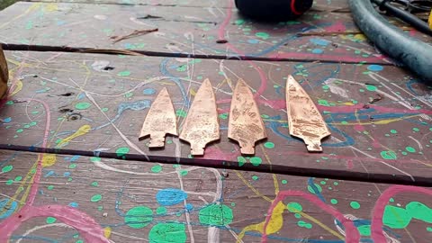Making arrow heads from copper tubing