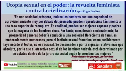 Utopía sexual en el poder: la revuelta feminista contra la civilización (por Roger Devlin)