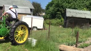 Old Farmer Destroys Neighbor's Garden With Tractor And A Shack