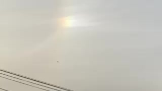 Hidden rainbow on a sunny day? Chemtrails galore..