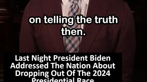 Biden Addresses the Nation to Explain Why He Dropped Out