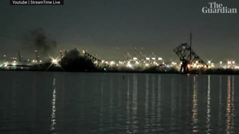 Moment bridge collapses in Baltimore after cargo ship collision