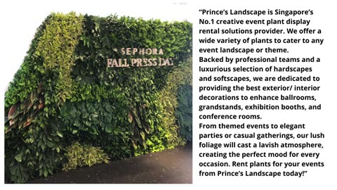 Top Plant Rentals for Events With Prince's Landscape Pte Ltd