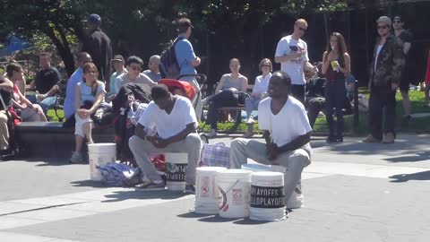 Drummer on Washington Square, New York, Memorial Day.
