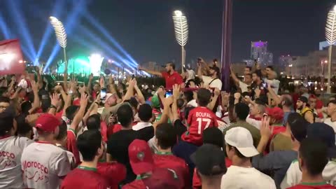 Moroccan football fans party in Doha _ AFP_1