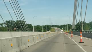 Driving over a bridge