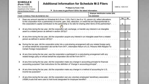 Form 1120 Schedule B - Additional Info For Schedule M-3 Filers