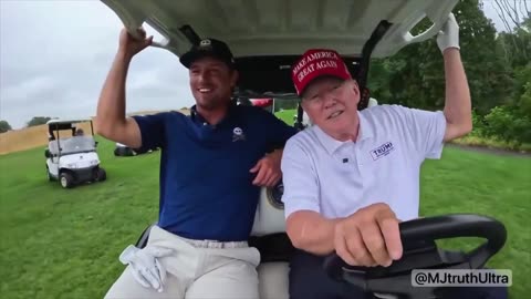 Trump in his Golf Cart Showing off his Playlist, talks about Elvis, and Michael Jackson…