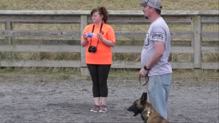 Photographer caught dancing during working dog training club