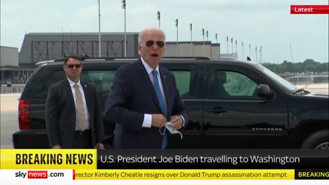 Joe Biden appears in public for the first time since COVID diagnosis last week