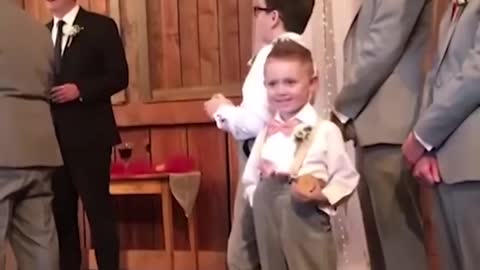 Kids add some comedy to a wedding! Ring Bearer Funny Fails