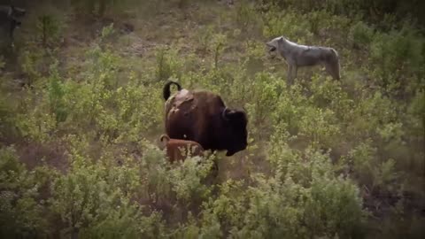 Mother cows protect their children