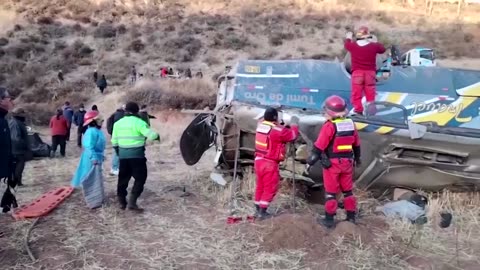 At least nine dead after bus plunges off cliff in Peru