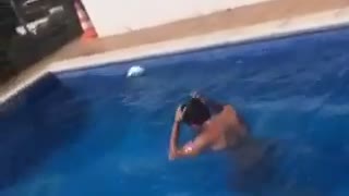 Bellyflop off a foldable chair