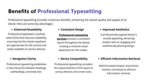 Enhancing Your Ebook: Professional Typesetting Services