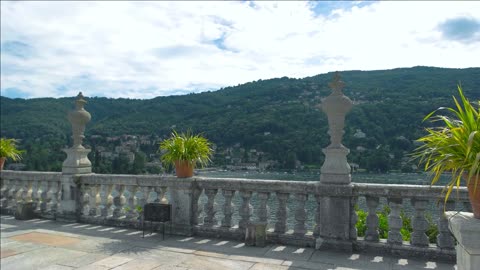 view from isola bella summer maggiore lake and stresa