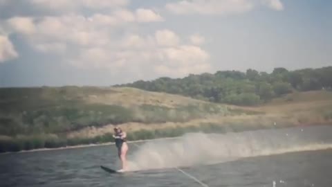 Collab copyright protection - red white seat boat girl wakeboard