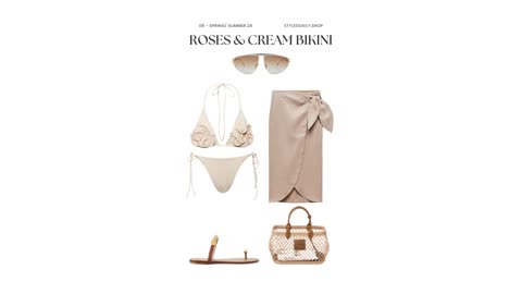 Styling a Cream Floral-appliqué Bikini | Styled Daily