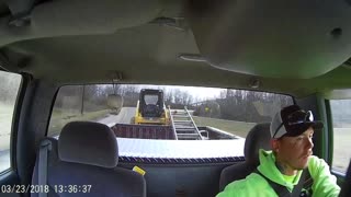 Tractor Tow Fishtailing Close Call