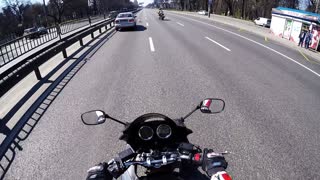 Motorcyclist Saves A Puppy On A Highway
