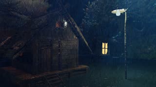 "Stress Relief : Heavy Rain and Thunder Sounds - Cabin in the Woods Flooded"-