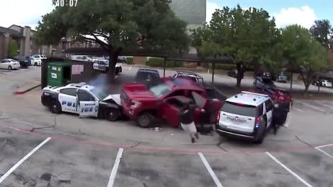 Man gets trapped under the car he stole after trying to run over a police cruiser in Dallas, Texas
