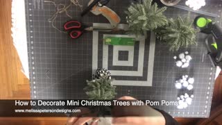 How to Decorate Mini Christmas Trees with Pom Poms
