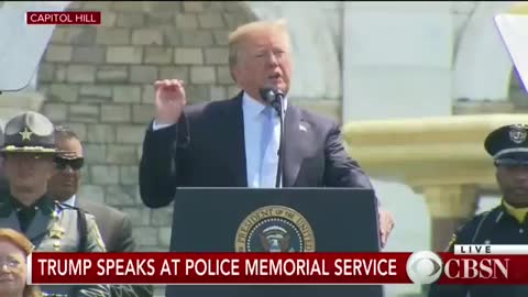 President Trump speaks at the Peace Officers’ memorial service