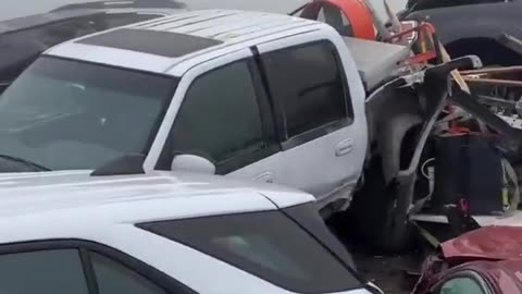 Catastrophic 25+ Vehicle Pileup with Multiple Injuries and Fatalities