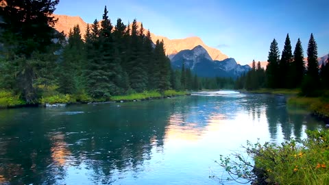 Calming Mountain River 4K Quiet Relaxing Ambiance Soothing Nature Stream Meditation Sounds
