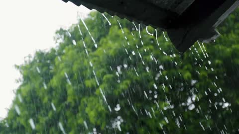 Enjoy nature and sound of rain falling on the roof of house.