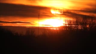 Fiery Looking Sunset in High Speed