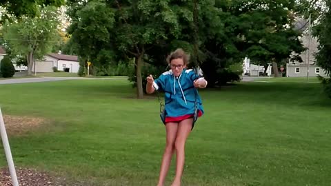 Cool slow mo girl on a swing