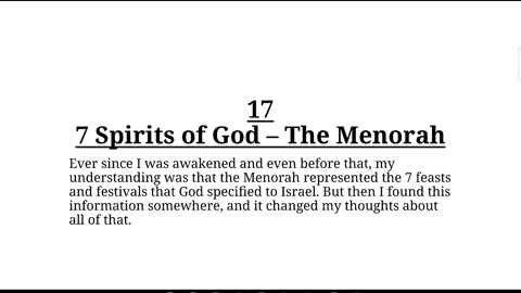 17 Seven Spirits of God - 🕎 Menorah