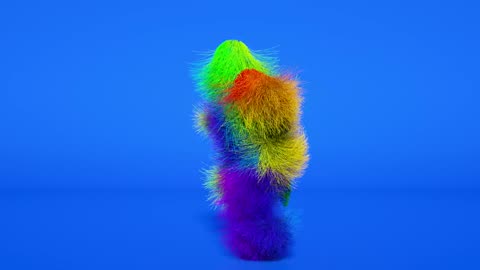 Dynamic hairy monster dancing