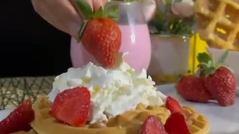 There is no doubt that Strawberry Waffles are delicious food