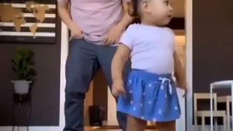 Cute baby funny dance