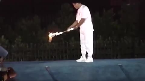 Muhammad Ali, an American icon, lit the torch at the 1996 Atlanta Olympics