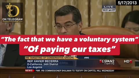 [2013] Rep. Xavier Becerra on Capital Hill: Taxes are Voluntary