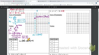 IM2 Alg 1 Traditional 12.1 Corrective Graphing Quadratics in Standard form