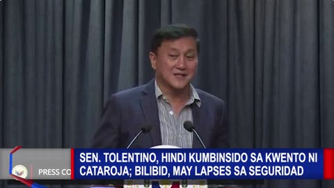 Sen. Tolentino, hindi kumbinsido sa kwento ni Cataroja: Bilibid, may lapses sa seguridad