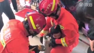 Firemen Rescue Cute Tot Trapped In Washing Machine
