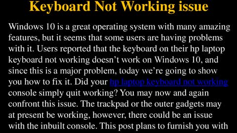 Solutions To Resolve HP Laptop Keyboard Not Working issue