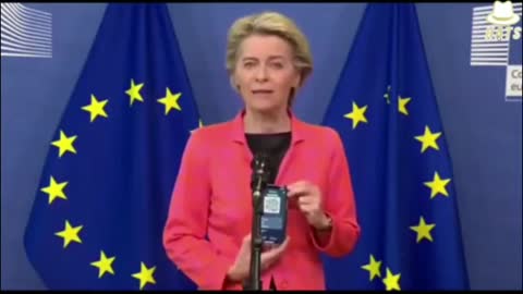 EU President Ursula Von der Leyen rolling out the Orwellian digital ID.